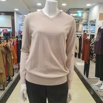 [샤트렌] 여성 간절기 니트 티셔츠 V넥 라인 가을 봄 겨울까지 가능한 기본 티/울산점