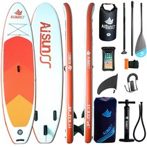 AISUNSS 공기주입식서핑보드 스탠드업패들보드 수상레저용품 레드/블루 335cm, 레드