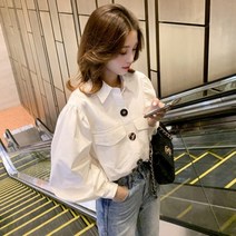 DAPANDA 2021년 봄가을 상의 유럽풍 셔츠가 인상적인 시크한 디자인 느낌의 많은 프렌치 블라우스 여성