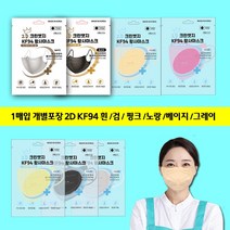 1매입 개별 포장 2D크린엣지 KF94 새부리형 황사마스크 국산100%국내제조, 그레이, KF94새부리형황사마스크100%국내제조 대형(100매)
