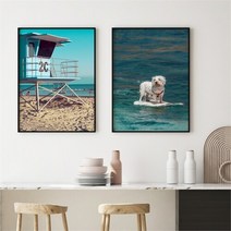 셀러허브_리빙 세로 해변 서핑 여름 인테리어 액자 No1~8 프레임 20호, 선택완료