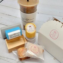 퍼니맨 SCUP 컵홀더(원형) 번짐없이 빨리마르는 속건 스탬프 카페 도장 커피 주문제작 로고 의류 봉투 쇼핑백, 속건빨강잉크, (S040) 원형 컵홀더 스탬프(40)-핑크케이스