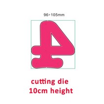 모양틀 다이컷 0 9 10cm 큰 숫자 금속 절단 플라스틱 스텐실 diy 카드 앨범 사진 만들기 스크랩북 공예 스텐실, 4 절단 다이