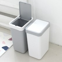 올리오 가정용 업소용 원터치 사각 분리수거 휴지통 쓰레기통 10L 1개, 그레이