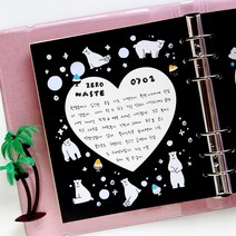 A6 WIDE 6공 다이어리 블랙 다꾸 리필 속지, 01 블랙 솔리드