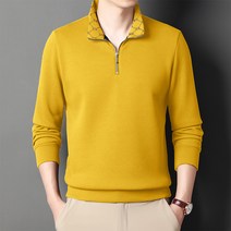 Hiedgesi 남성 니트 배색 반집업 폴라 긴팔 티셔츠 봄 가을 등산 작업 골프 긴팔티