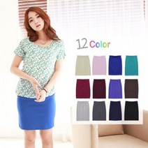 SKIRT Mini 12컬러 밴딩 면스판 기본 5부스커트 DK-15