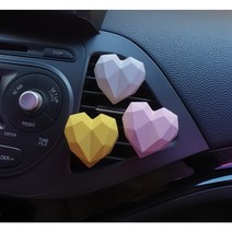 1+1 미니 하트석고방향제 차량용 고체방향제, 화이트머스크, 자석 ( 차량용 클립 X )
