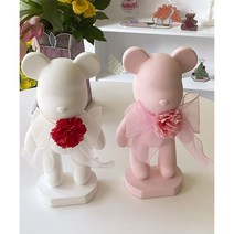 카네이션 빅베어 석고방향제, 핑크, 라이트블루, 티아라추가
