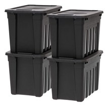 IRIS USA 48.3L(19갤런) 쌓을 수 있는 튼튼한 토트 통 안전한 뚜껑 포함 6팩 견고하고 내구성 용기 스포츠 장비 차고 다락방 유틸리티 도구 보관 이동 상자 블