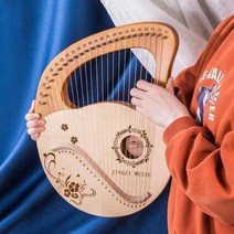 미니 하프 16 19 21 24 현악기 입분용 하프 거문고 리라, [16현] 풍경 다크 브라운