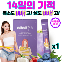 빼빼주스 14일의 기적 해독주스 디톡스 단기 다이어트 라본브아 클렌즈 블루베리맛 지용성독소 독소제거, 1개 14포