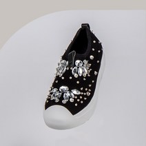 [슈벅] 쥬얼리 쫀쫀 스판 스웨이드 키높이 여성 스니커즈 3cm