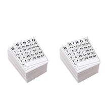 FCSHOP 빙고 종이 카드 120장 처분할 수 있는 카드 중복된 단 하나 디자인 없음, 화이트 블랙