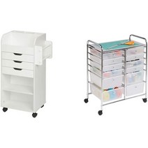 허니 캔두 공예 수납 카트 롤링 및 12개의 플라스틱 서랍이 있는 정리함, Storage Cart + 12-Drawer Craft