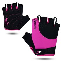 Jaunty 여성 및 여성용 사이클링 장갑 자전거 핑거리스 산악 젤 패딩 하프 핑거 MTB 로드 레이싱 라이딩 운동 충격 흡수 미끄럼 방지 통기성 체육관 663262, X-Large_Pink, Pink_X-Large