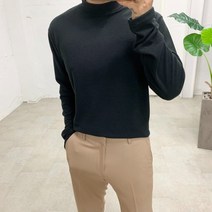 스트릿제이 겨울 모크넥 반폴라 긴팔 티셔츠