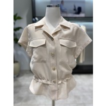 ZOOC 카라넥 허리 셔링 페블럼 블라우스 V232PSC934(1826559)