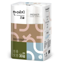 한예지 한글 프리미어 3겹 천연펄프 롤화장지 27m, 30롤, 5개