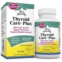 테리네츄럴리 갑상선 케어 플러스 요오드 및 L-티로신 글루텐 프리 캡슐, 60개입, 1개