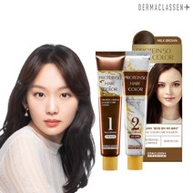 더마클라센 프로틴50 헤어컬러 단백질 젤리 염색약 밀크브라운, 1박스