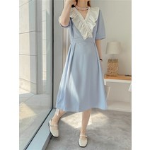 여름 쉬폰 여성 롱 원피스 미니 빅사이즈 플라워 원피스 원피스 세련된 드레스 드레스 녹색 프랑스 우아한 기질 프릴 넥 반팔 레이스 업 미디 드레스