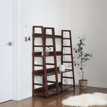 벤트리 원목 4단 사다리 수납선반 2size (2color), 브라우니 색상