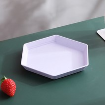 밀짚 6 각형 디너 플레이트 파티 디저트 푸드 플레이트 과일 플레이트 두꺼운 트레이 요리 다기능 주방 악세사리, Purple