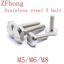 2-5 개 M5 M6 M8 볼트 T 슬롯 GB37 스테인레스 스틸 나사 사각 T-헤드 슈트 T-볼트, 02 M5 5PCS_08 20mm