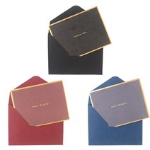 고급 결혼축하카드 편지지 봉투 미니 인사말 결혼기념일 감사 답례 손님 초대장, 색상, 와인색