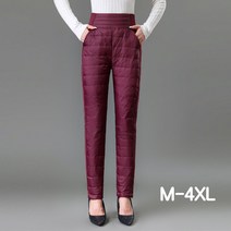 쥬엔리치 여자 빅사이즈 패딩 바지 덕 다운 여성 겨울 캐주얼 팬츠 긴바지 M-4XL