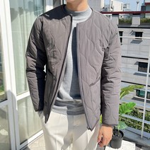 더맨쉽 물결 항아리 퀄팅 오버핏 경량 패딩 자켓 DLTJP23001