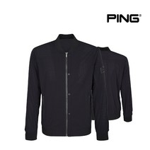 핑골프남성 와펜 부착 암홀 스티치 바람막이 점퍼 P111A1JP211_BK, 100, BK