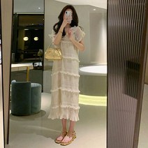 프렌치 고급 원피스 여아 시크 절미 화이트 롱스커트