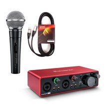 SHURE SM58SK 슈어 정품 다이나믹 마이크, SM58 SK 마이크+ 스칼렛 2i2 3세대