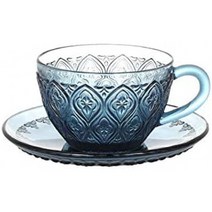 Amazon｜Dalton(Dulton) 식기 글래스컵&소서 피오레 블루 160ml GLASS CUP & SAUCER, 단일옵션