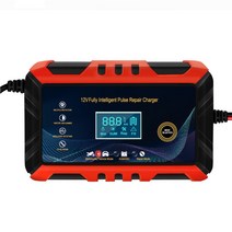 CAICHEN 12V 6A 자동식별 자동차 배터리 충전기 펄스 수리 충전기 배터리복원기, 12V6A, 빨간색 자동차 배터리 충전기