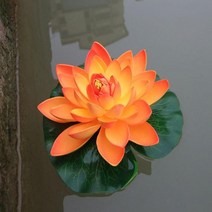 재물운 미니 실내 분수대 폭포 가정용 분수 물고기 탱크 풀 장식 2 층 꽃 꽃잎과 수련 태양 라운드 18CM/28CM, [10] Orange-28cm