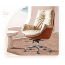 회장 의자 침대형 가죽 임원 대표 서재 사무실 직원, 밀크그레이 + 블랙 가죽