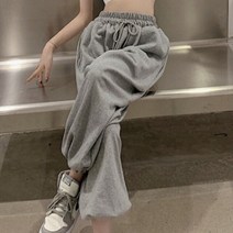 캐주얼 와이드 레그 팬츠 하이 웨스트 드레이프 스포츠 바지 여성용 느슨한 슬리밍 다목적 작은 스트레