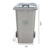 스텐 야외 분리 수거함 240L 쓰레기통 건물 캠핑장, 100L스테인리스스틸배럴+1.0두께표준휠액슬