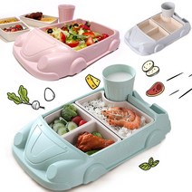 유아식기/유아식판/도도 키즈밀/어린이자동차식판유아, 아이보리