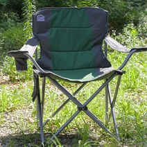 캠핑 대형 스틸 프레임 암체어 접이식의자 간편한 여행 성인 편한, 그린