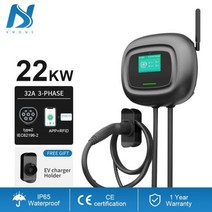 가정용 충전기 전기 자동차 완속 Khons EV 월박스 타입 2 3 상 전기차 충전 스테이션 16A 32A EVSE 벽걸이 IEC 62196-2 22kW, 22KW 32A 3Phase, Type2 APP-WIFI-RFID