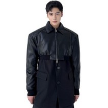 크롭 바람막이 자켓 Mauroicardi 봄 가을 자른 Pu 가죽 남성 긴 소매 지퍼 럭셔리 의류 활주로 유럽 패션