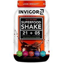 INVIGOR8 슈퍼푸드 단백질 쉐이크 및 면역 부스터 - 프로바이오틱스와 오메가 3를 함유한 글루텐 프리 비 GMO 식사 대체 쉐이크 /Sports Nutrition, Triple Chocolate Brownie, Triple Chocolate Brownie