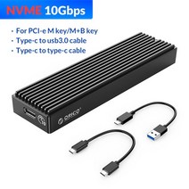 SSD 케이스 NVMe 2 세대 10Gbps PCIe M2 SATA NGFF 5Gbps NVME 인클로저 디스크 박스, NVME - 10Gbps
