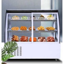 카페 업소용 디저트 케이크 정육 쇼케이스 냉장고, 실버+화이트 100x65x120cm