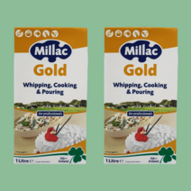 밀락골드 휘핑크림 1L 2개 베이킹 생크림 무가당 영국산, 밀락골드 1L 2개, [아이스박스]