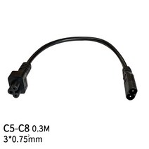 0.3M 3*0.75mm 정사각형 C5-C8 IEC C8 남성 C5 여성 코드 PDU 섀시에 대 한 AC 전원 연장 케이블 어댑터